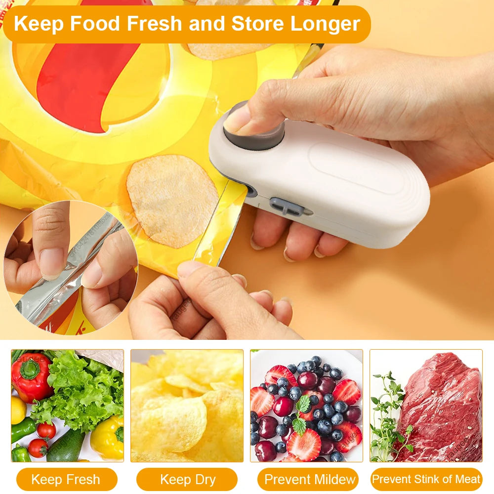 SwiftCart®Mini Plastic Bag Heat Sealer | Portable Food Storage Sealing Machine - SwiftCart