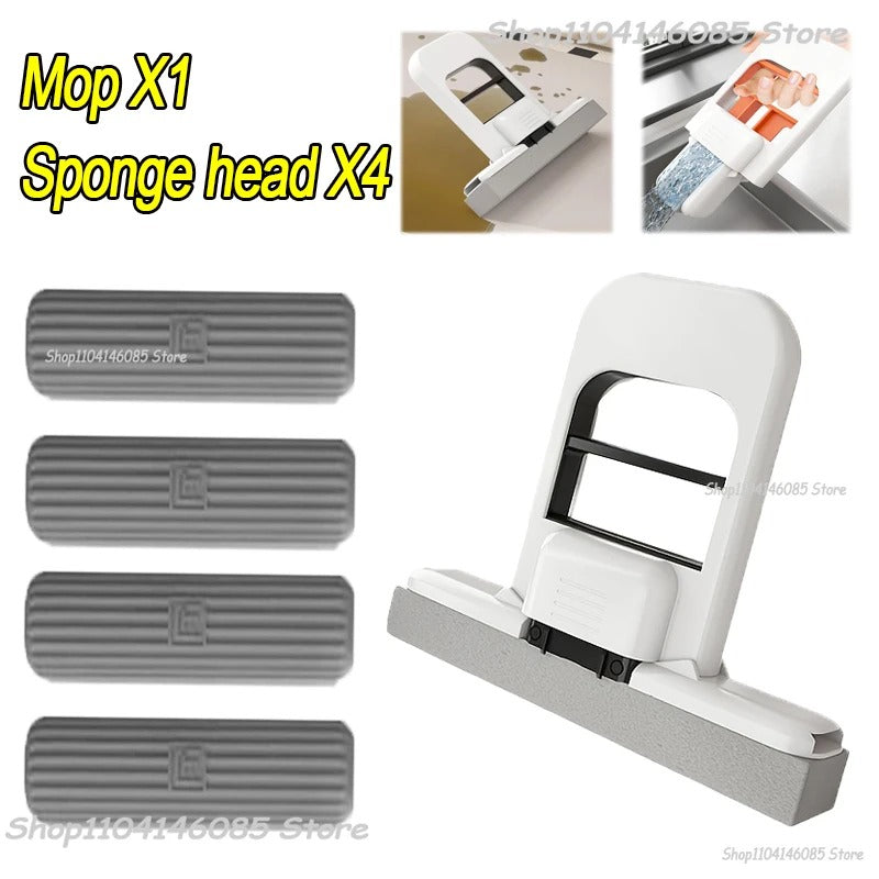 SwiftCart®  Mini Portable Sponge Mop | Easy Squeeze Hand-Free Cleaning Mini Mop - SwiftCart