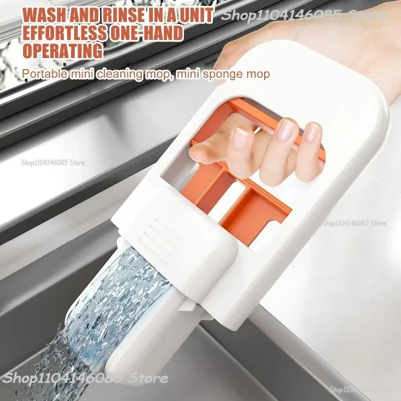 SwiftCart®  Mini Portable Sponge Mop | Easy Squeeze Hand-Free Cleaning Mini Mop - SwiftCart