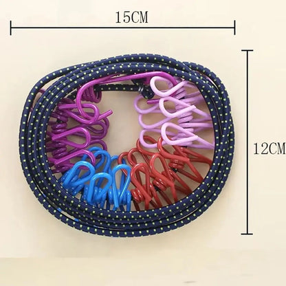 SwiftCart®  Portable Clothesline with 12 Clips | Windproof Laundry Drying Line - SwiftCart