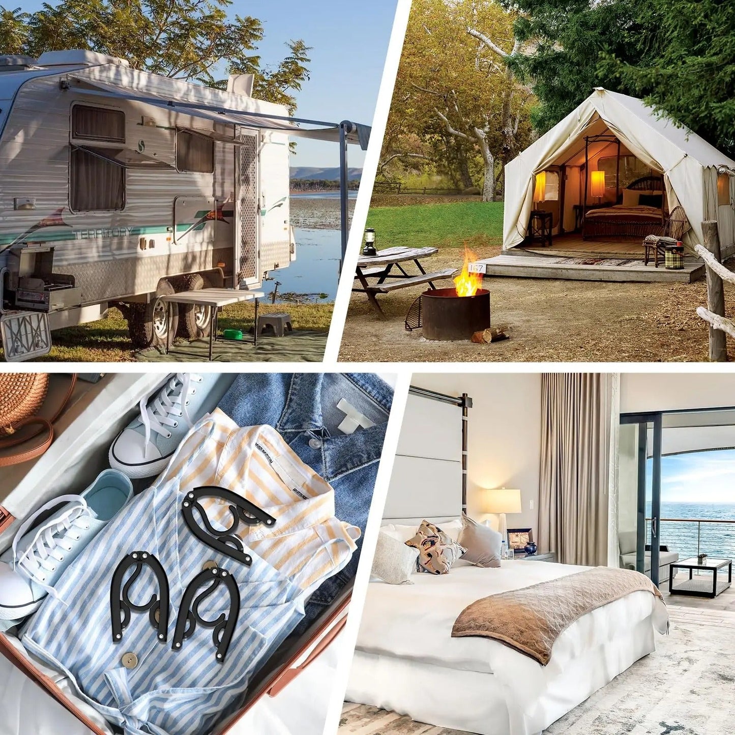 SwiftCart®Foldable Travel Hangers | Compact Clothes Organizer & Travel Accessories - SwiftCart